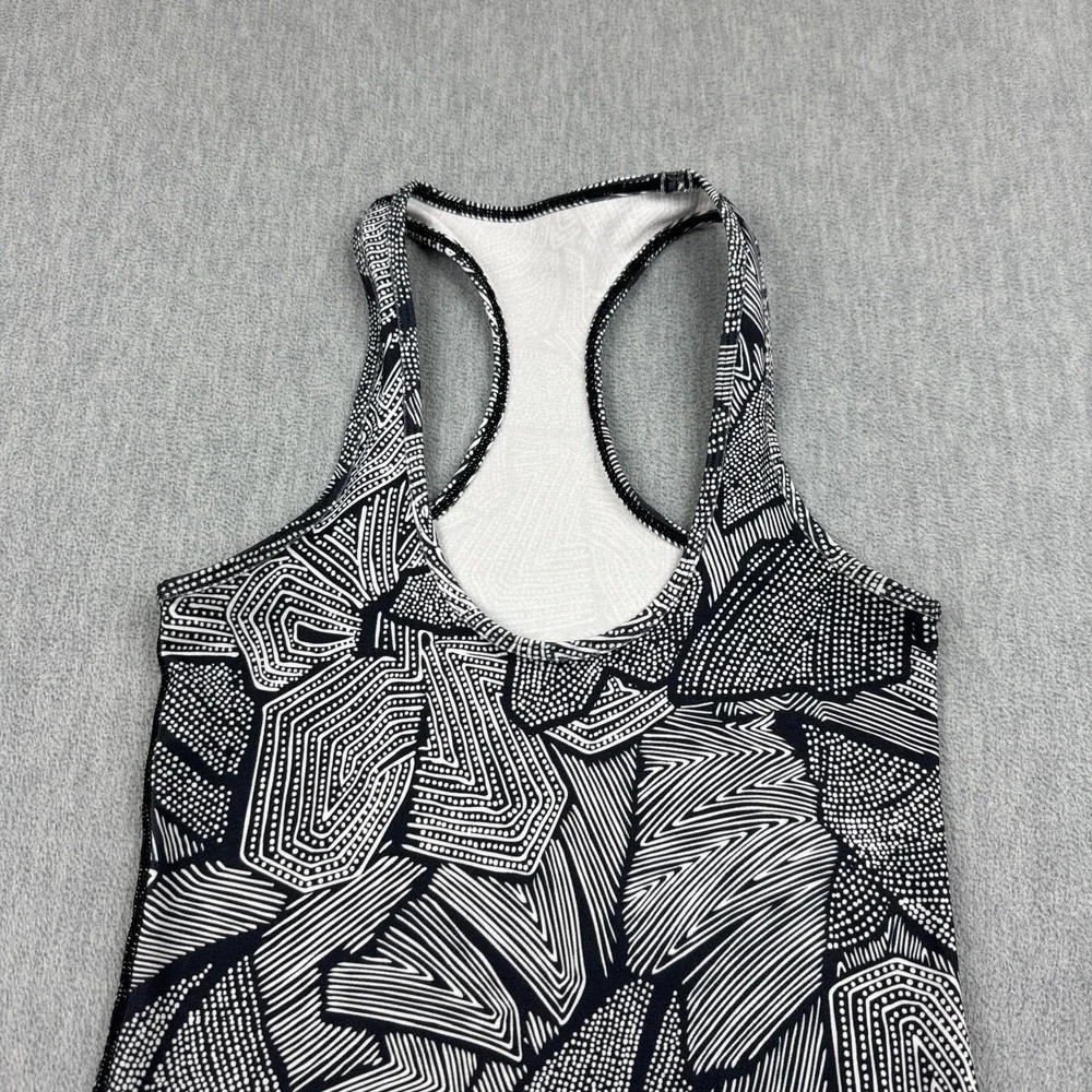 Lululemon Tank Top‎ Womens 2 Black Dottie Tribe Cool Racerback Yoga Workout Gym